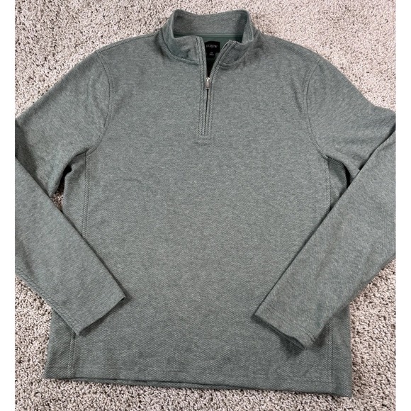 J Crew Mens 1/4 Quarter Zip Pullover Lightweight Micro Stripe Soft Medium‎ - Picture 2 of 7